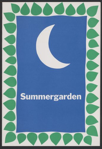 Front cover of invitation, party to celebrate Summergarden, May 10, 1971.  Department of Special Events Events Invitations, 1955-1979, 23. The Museum of Modern Art Archives, New York