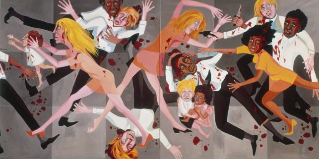 Faith Ringgold. American People Series #20: Die. 1967. Oil on canvas, two panels, 72 × 144" (182.9 × 365.8 cm). The Museum of Modern Art, New York. Purchase. © 2016 Faith Ringgold/Artists Rights Society (ARS), New York